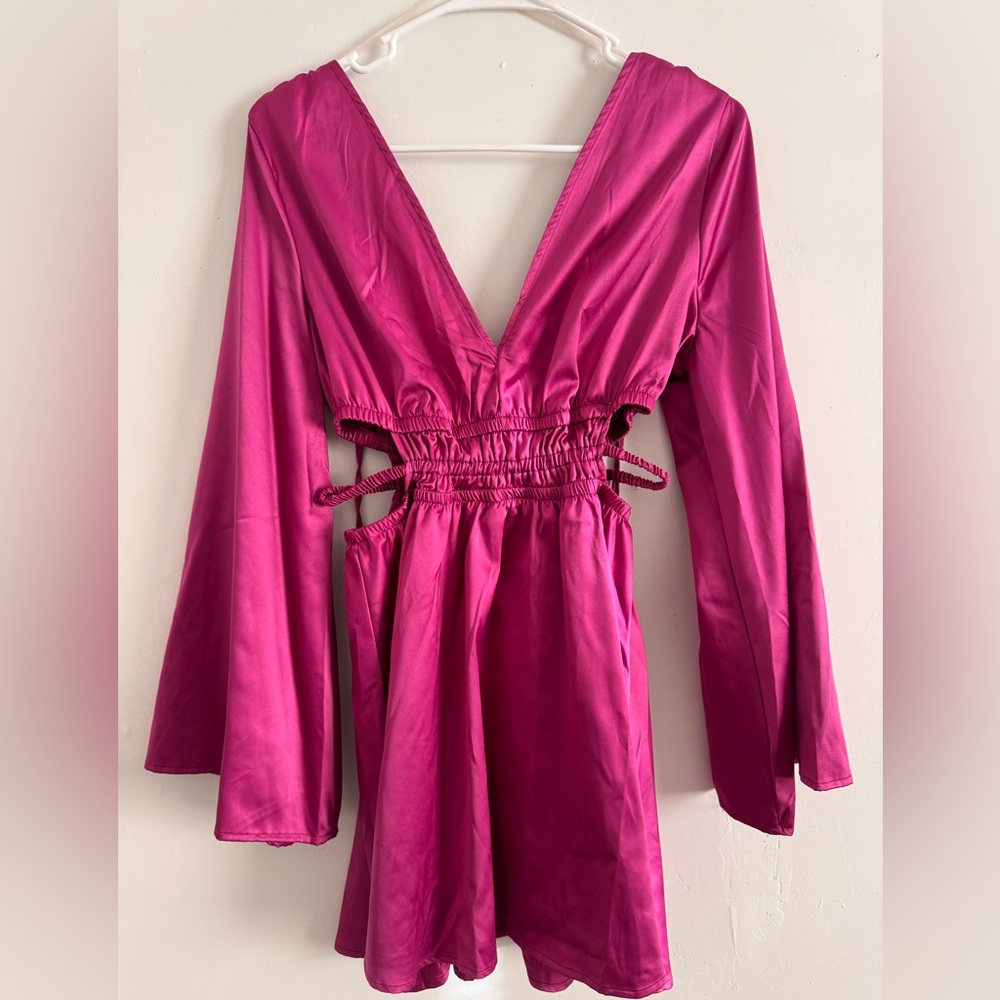 Justify Fuchsia V-Neck Dress